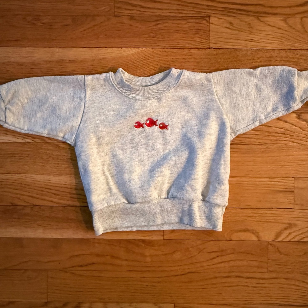 Rabbit Skins Gray Sweatshirt with Red Fish Design - Cape Cod